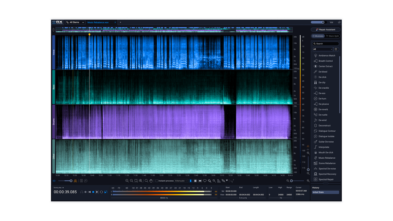 RX 12 Music Rebalanceの画面