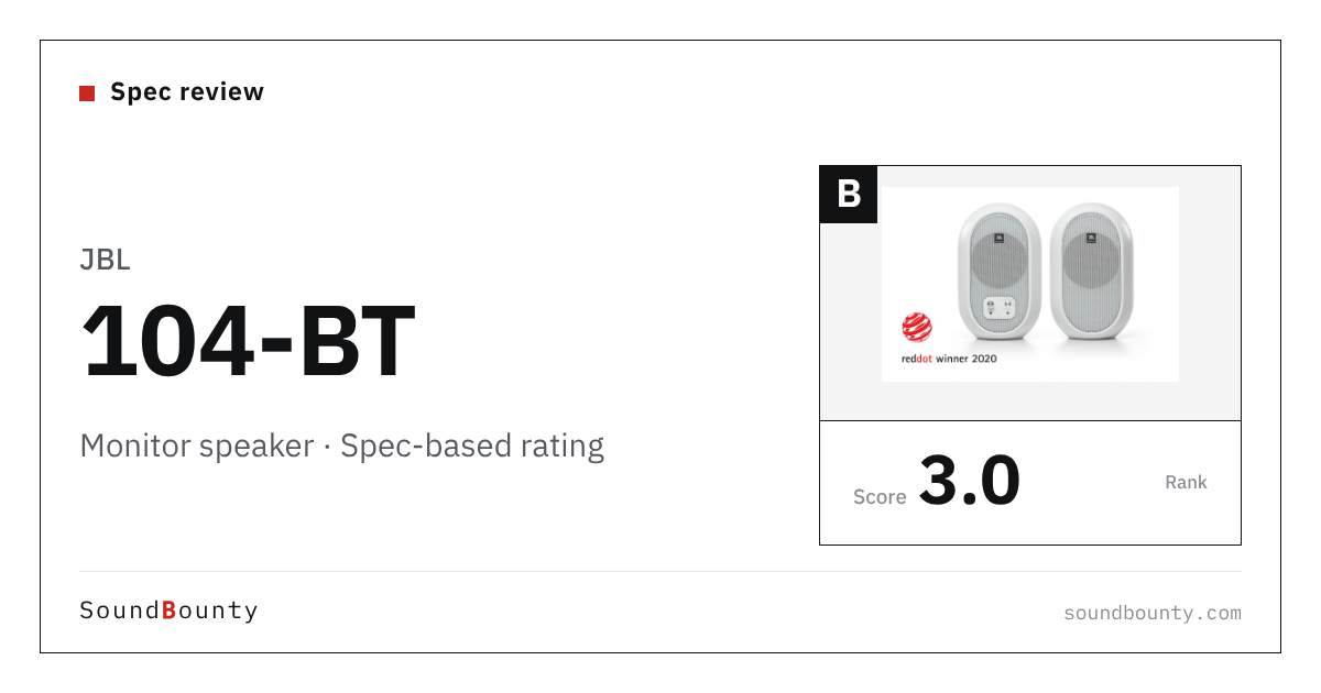 JBL 104-BT monitor speaker: features and spec-based rating