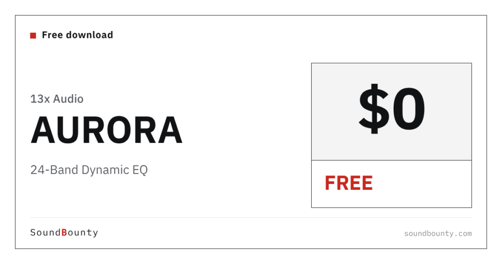 13x Audio AURORA, a 24-Band Dynamic EQ, Is Completely Free
