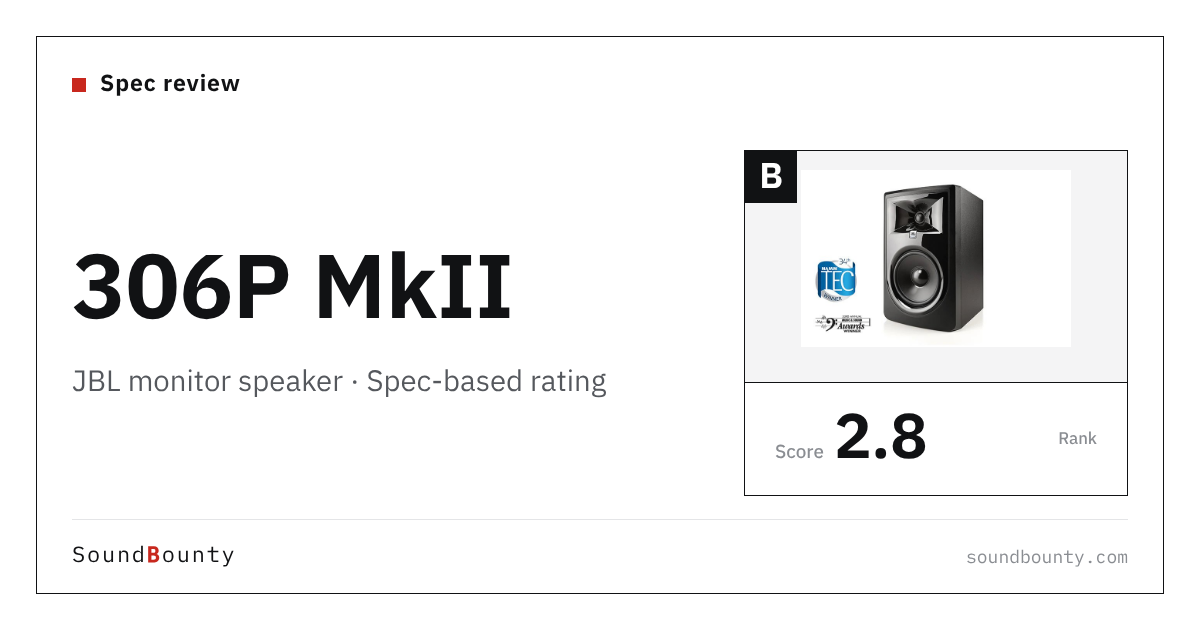 JBL 306P MkII monitor speaker: features and spec-based rating