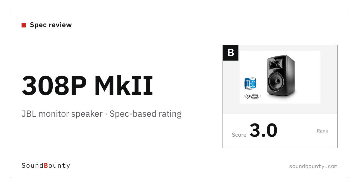 JBL 308P MkII monitor speaker: features and spec-based rating