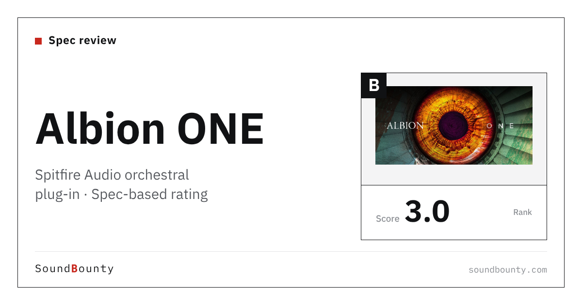Spitfire Audio Albion ONE orchestral plug-in: features and spec-based rating