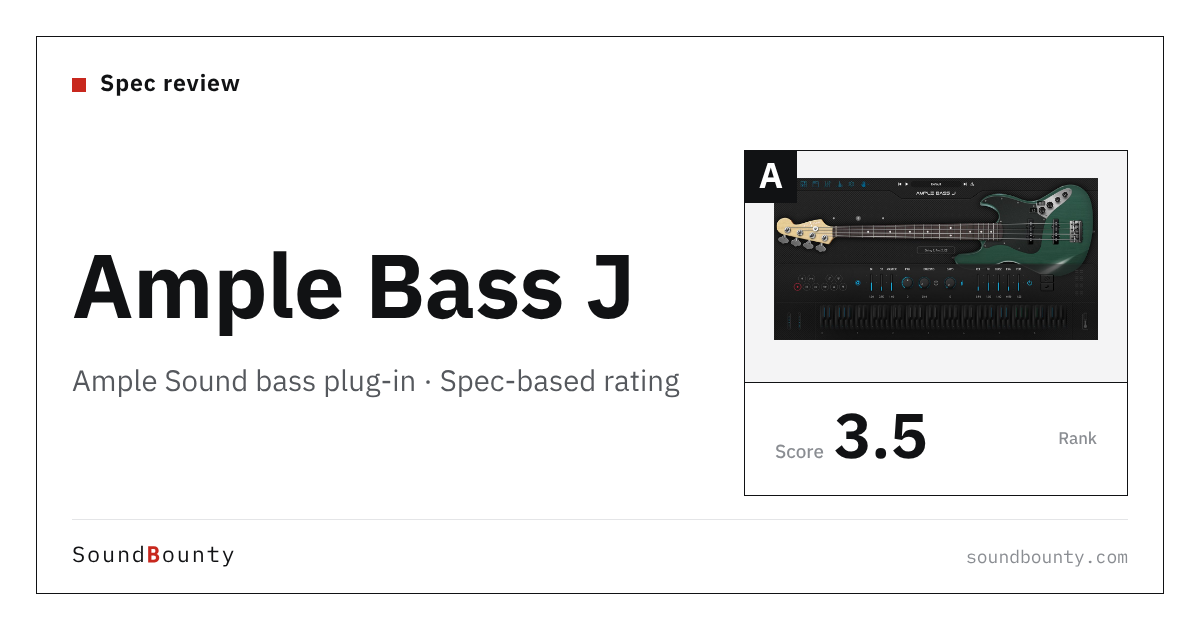 Ample Sound Ample Bass J bass plug-in: features and spec-based rating