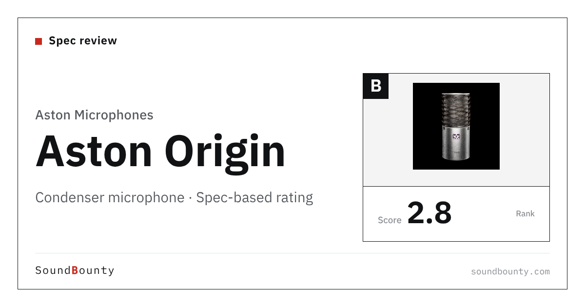 Aston Microphones Aston Origin condenser microphone: features and spec-based rating