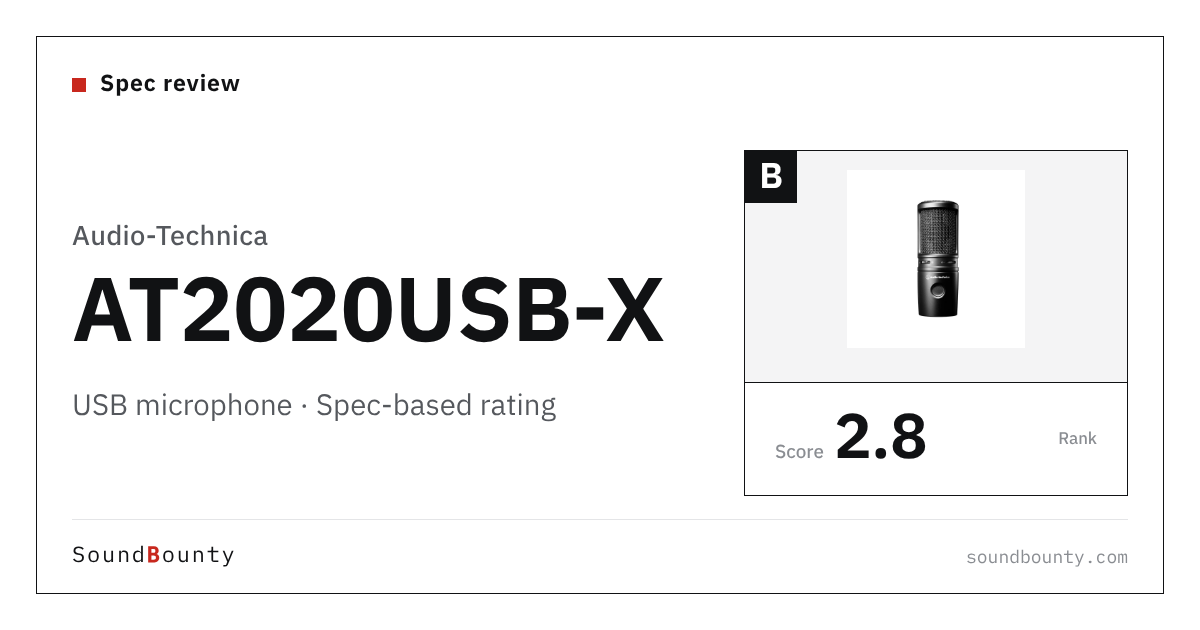 Audio-Technica AT2020USB-X USB microphone: features and spec-based rating