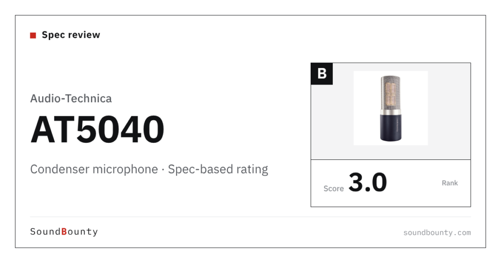 Audio-Technica AT5040 condenser microphone: features and spec-based rating