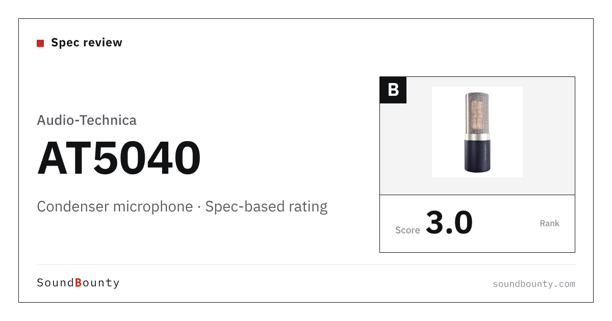 Audio-Technica AT5040 condenser microphone: features and spec-based rating