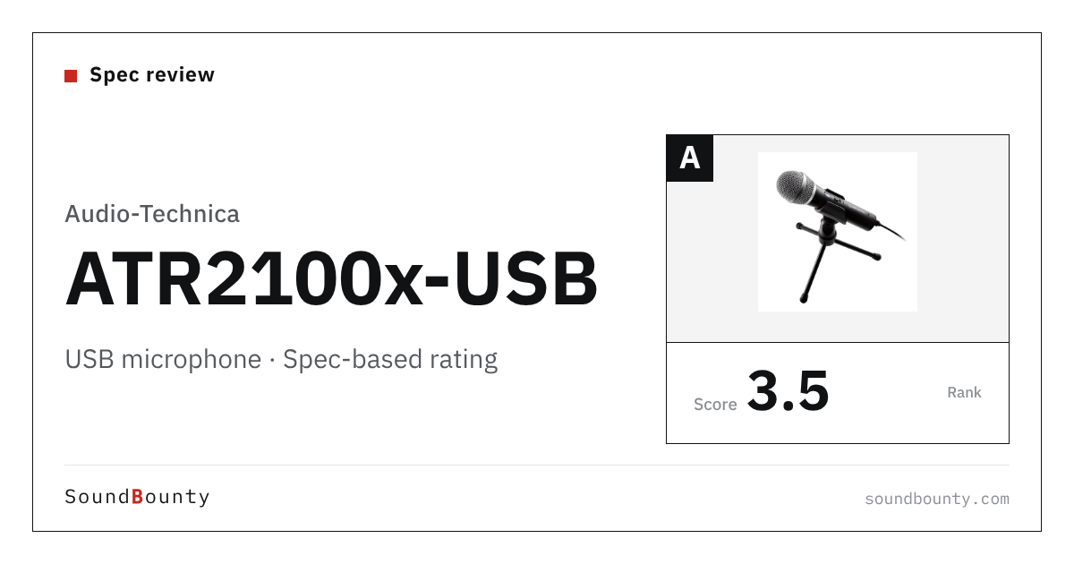 Audio-Technica ATR2100x-USB USB microphone: features and spec-based rating