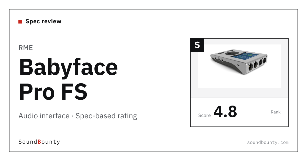 RME Babyface Pro FS audio interface: features and spec-based rating