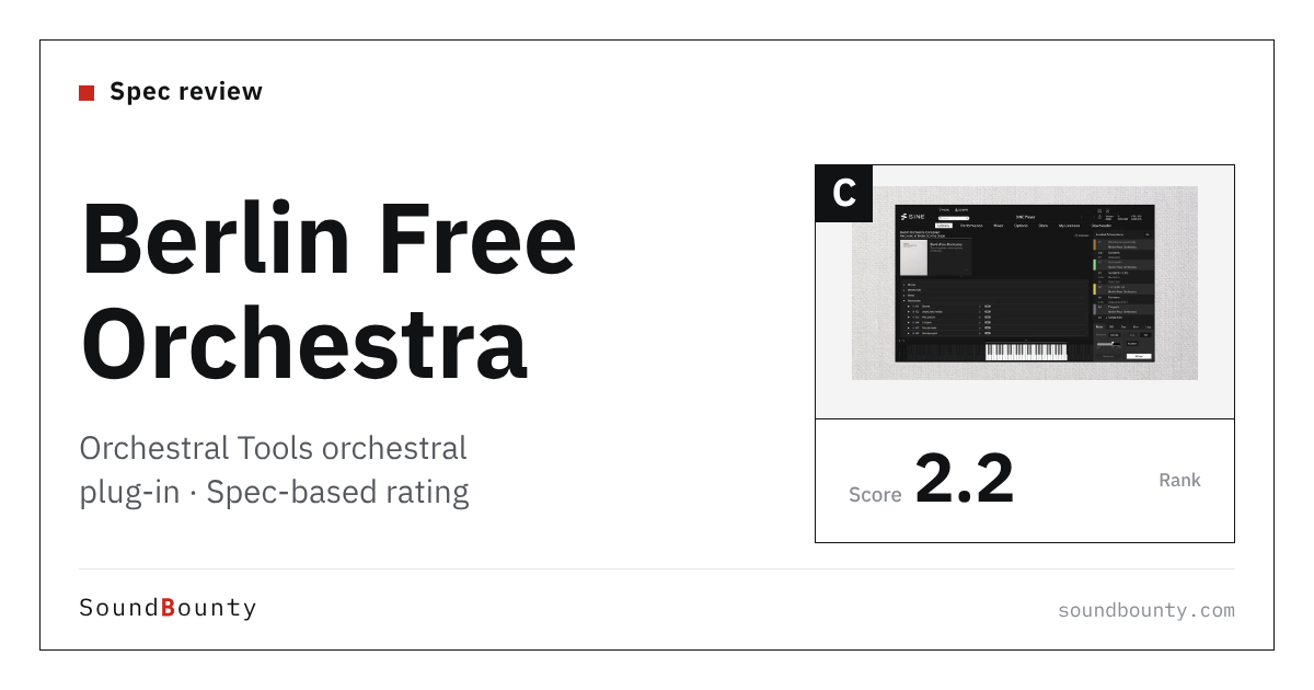 Orchestral Tools Berlin Free Orchestra orchestral plug-in: features and spec-based rating