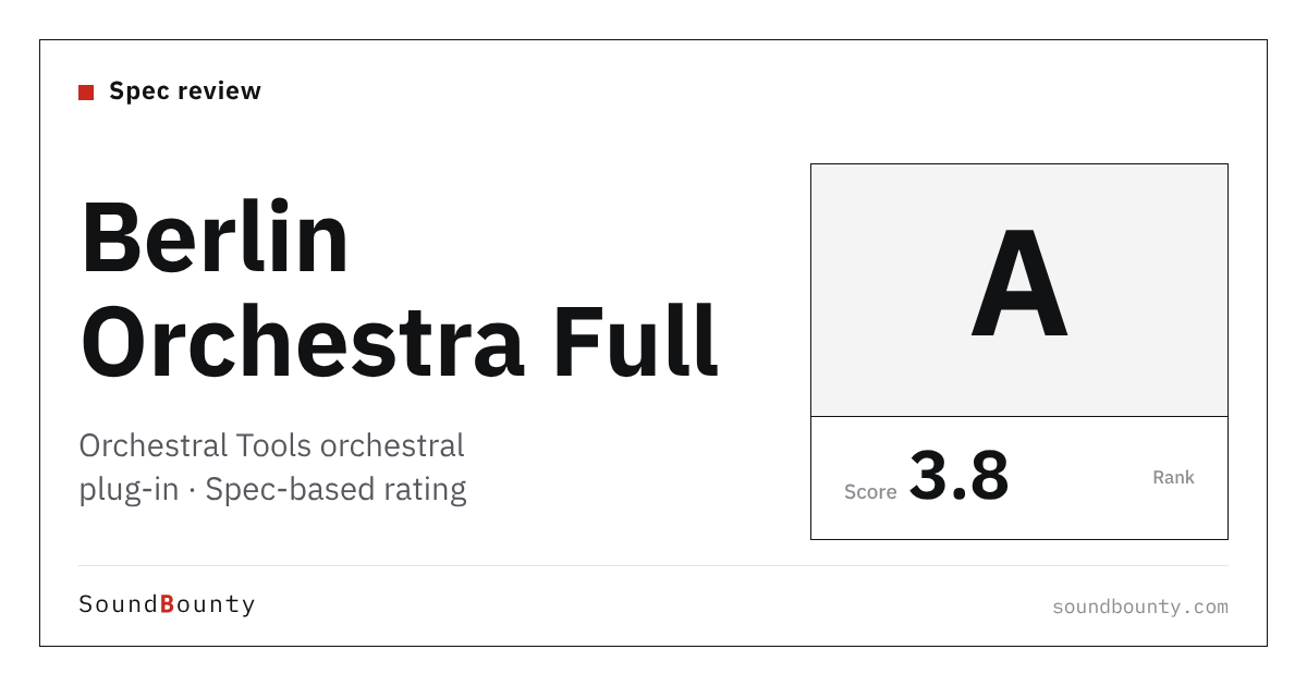 Orchestral Tools Berlin Orchestra Full orchestral plug-in: features and spec-based rating