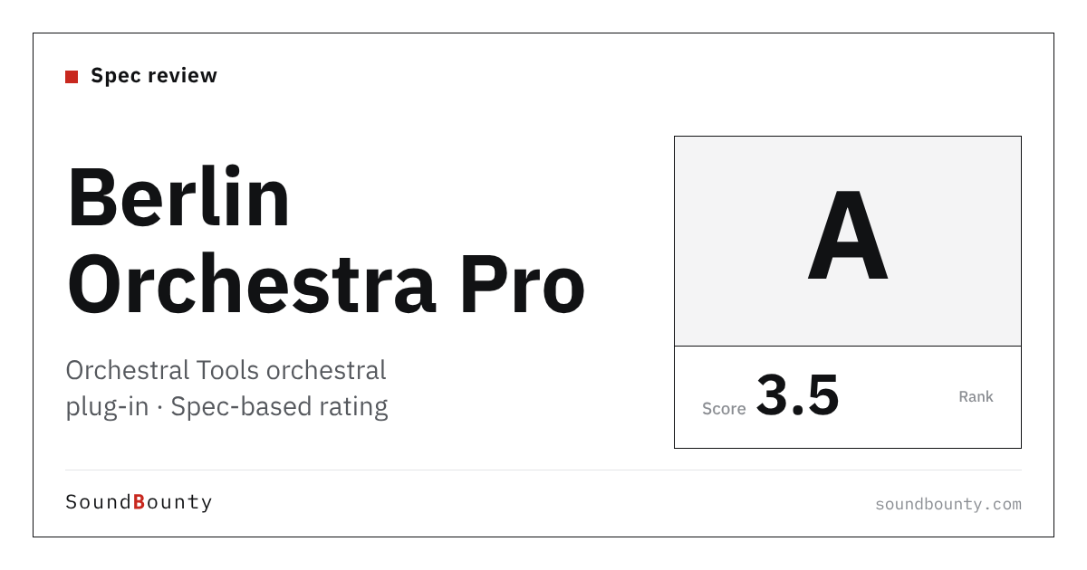 Orchestral Tools Berlin Orchestra Pro orchestral plug-in: features and spec-based rating