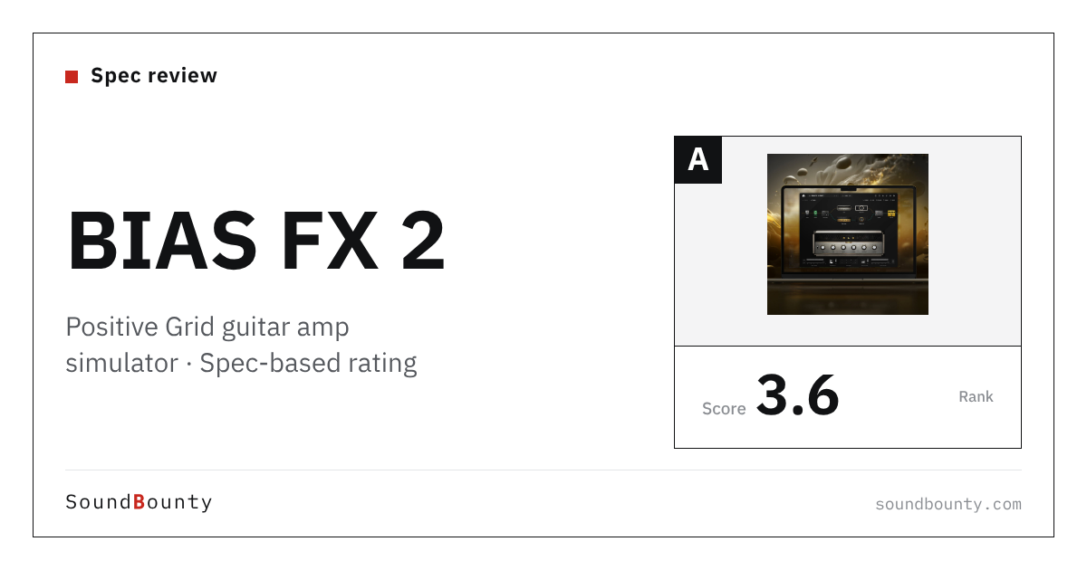 Positive Grid BIAS FX 2 guitar amp simulator: features and spec-based rating