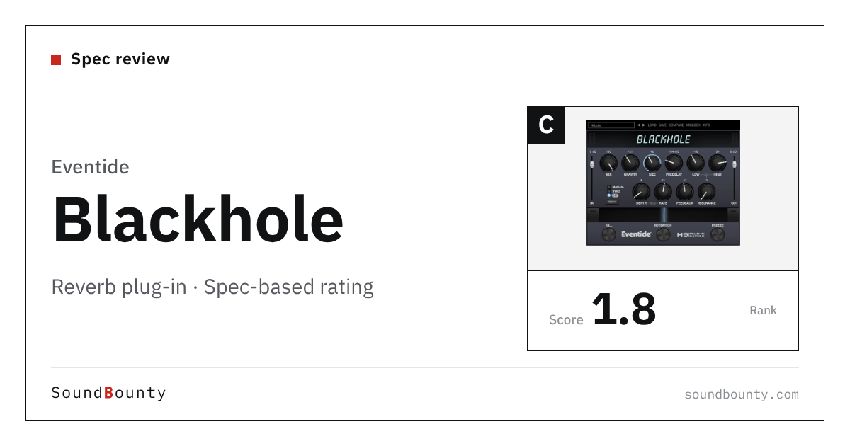 Eventide Blackhole reverb plug-in: features and spec-based rating