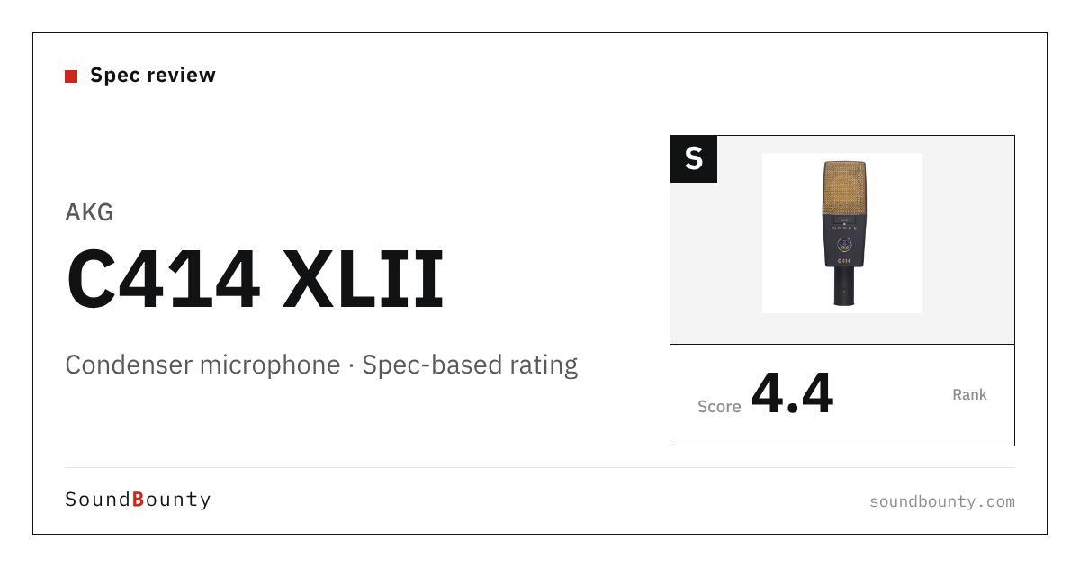 AKG C414 XLII condenser microphone: features and spec-based rating