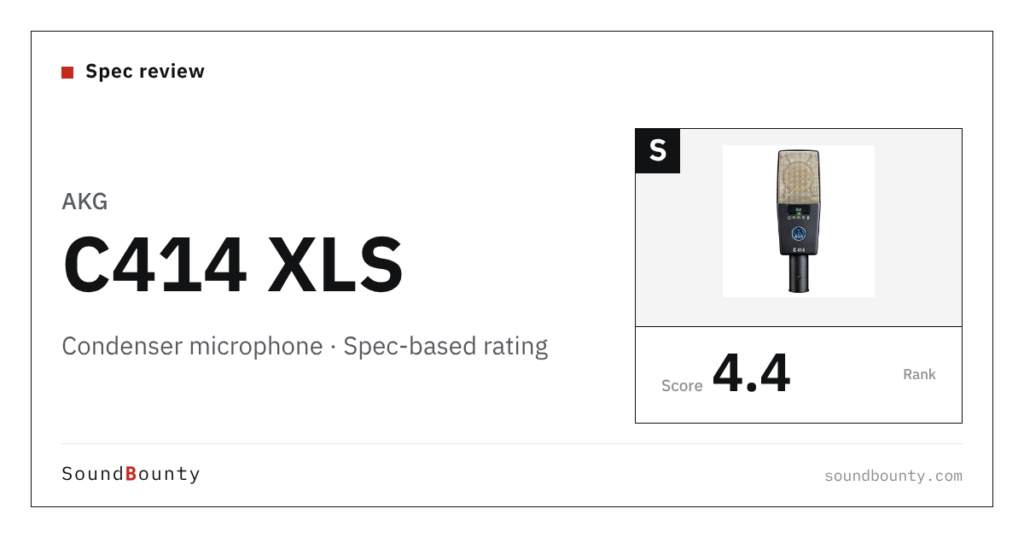 AKG C414 XLS condenser microphone: features and spec-based rating