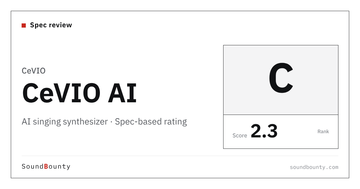 CeVIO AI singing synthesizer: features and spec-based rating