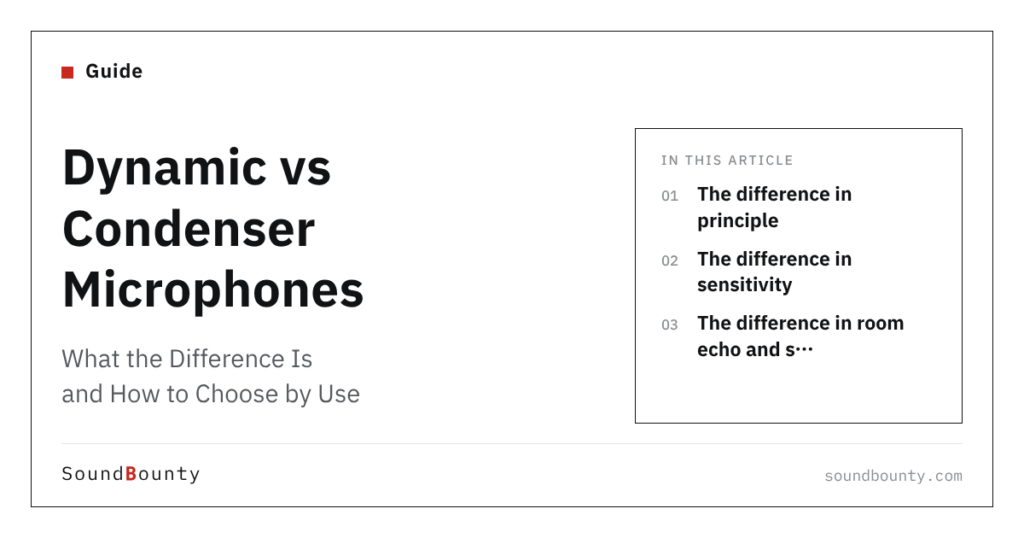 Dynamic vs Condenser Microphones: What the Difference Is and How to Choose by Use
