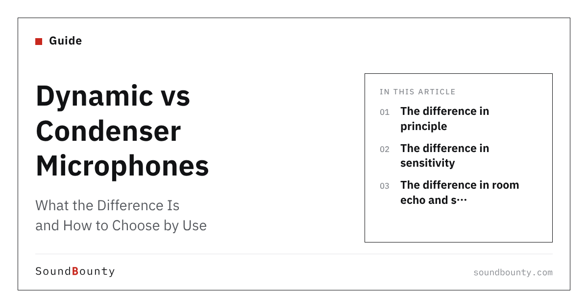 Dynamic vs Condenser Microphones: What the Difference Is and How to Choose by Use