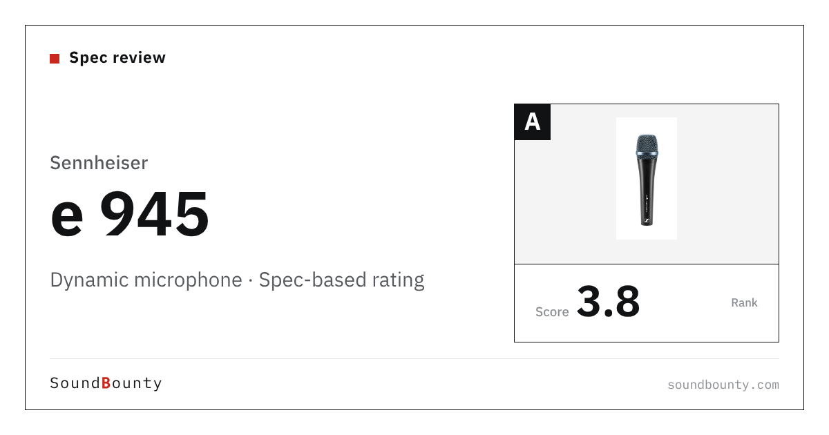 Sennheiser e 945 dynamic microphone: features and spec-based rating