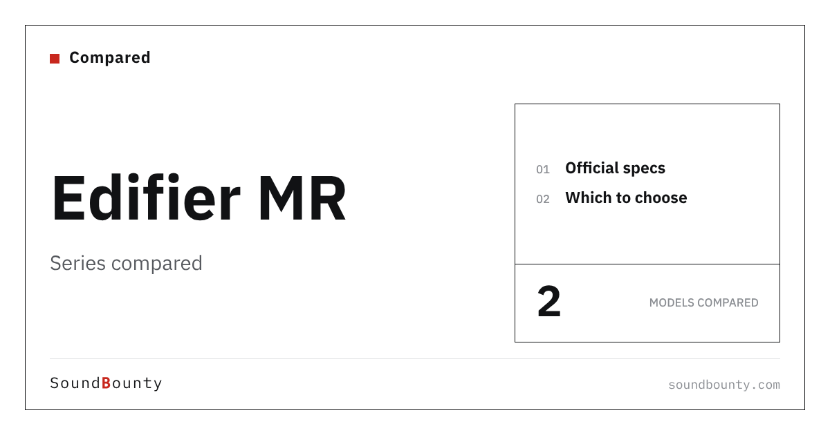 Edifier MR Series Compared: MR4, MR5 by Official Specs