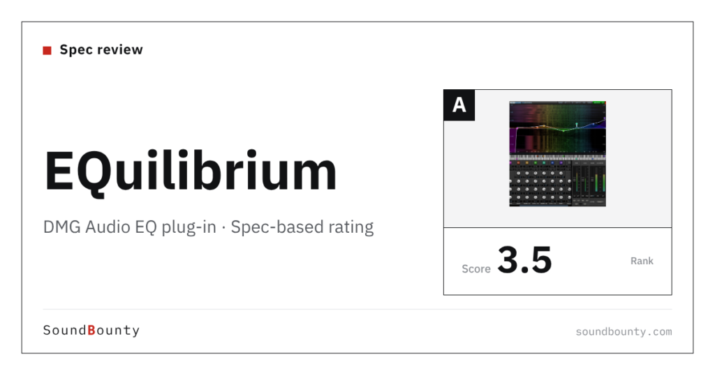 DMG Audio EQuilibrium EQ plug-in: features and spec-based rating
