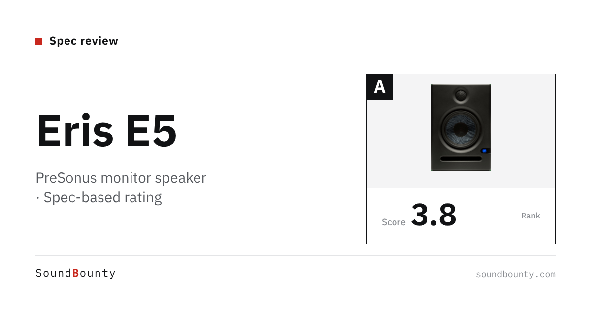PreSonus Eris E5 monitor speaker: features and spec-based rating