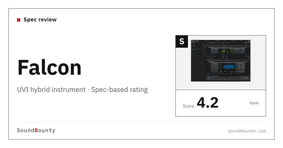 UVI Falcon hybrid instrument: features and spec-based rating