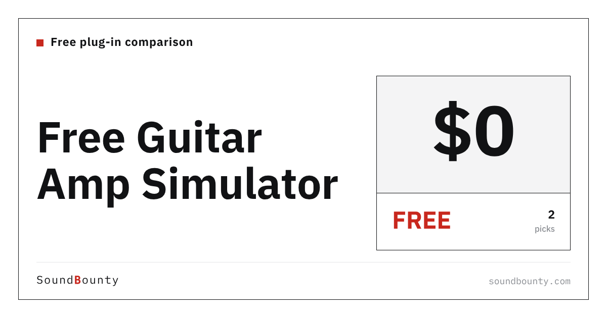 Free Guitar Amp Simulator Plug-ins: 2 Picks Ranked from Official Specs (2026)