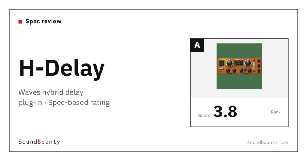 Waves H-Delay hybrid delay plug-in: features and spec-based rating