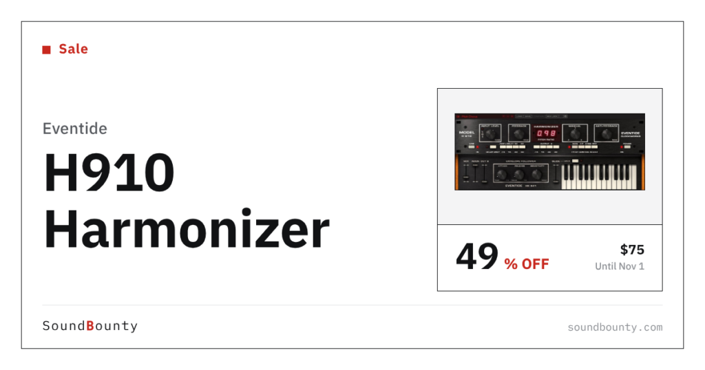 Eventide H910 Harmonizer is 49% off at Plugin Boutique ($75, until Nov 1)