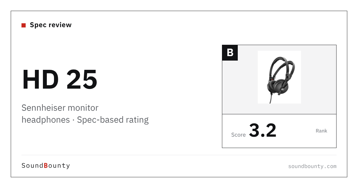 Sennheiser HD 25 monitor headphones: features and spec-based rating