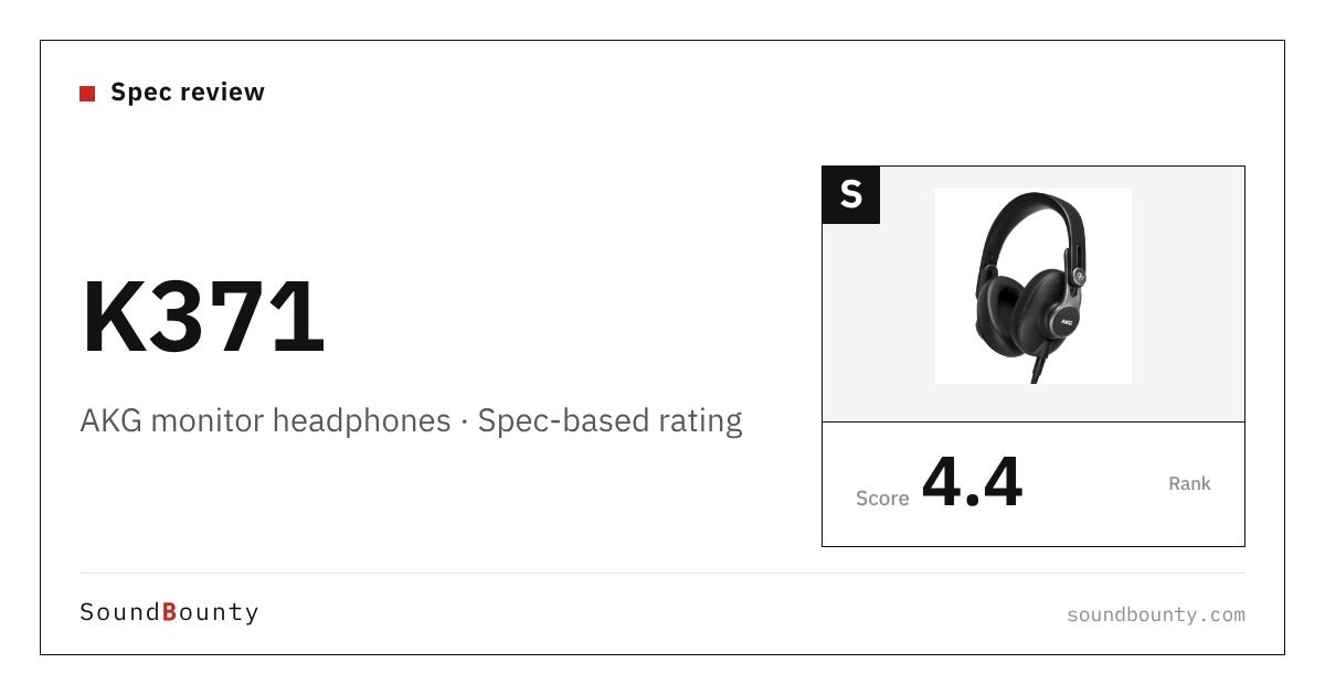 AKG K371 monitor headphones: features and spec-based rating