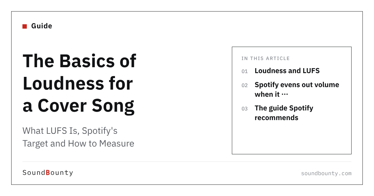 The Basics of Loudness for a Cover Song: What LUFS Is, Spotify's Target and How to Measure