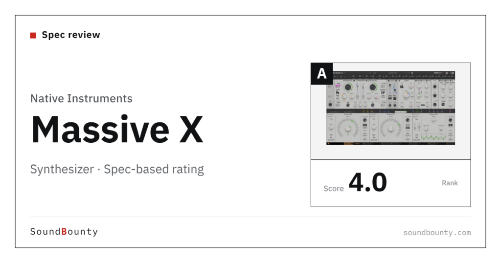 Native Instruments Massive X synthesizer: features and spec-based rating