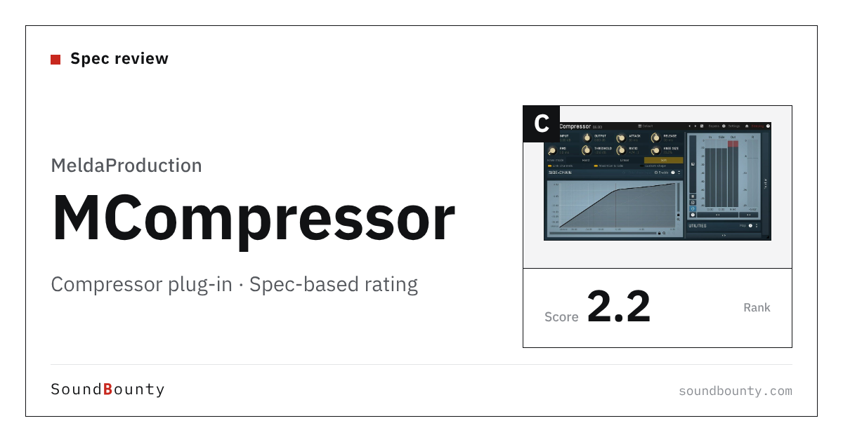 MeldaProduction MCompressor free compressor plug-in: features and spec-based rating