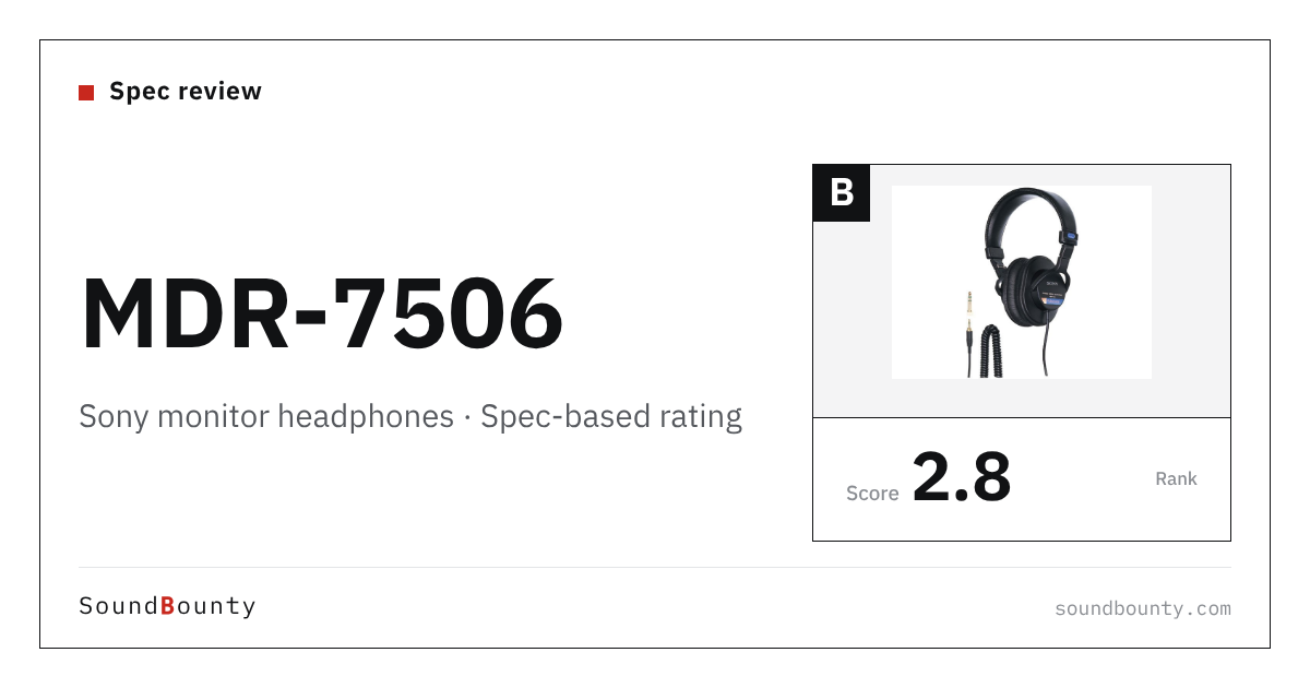 Sony MDR-7506 monitor headphones: features and spec-based rating