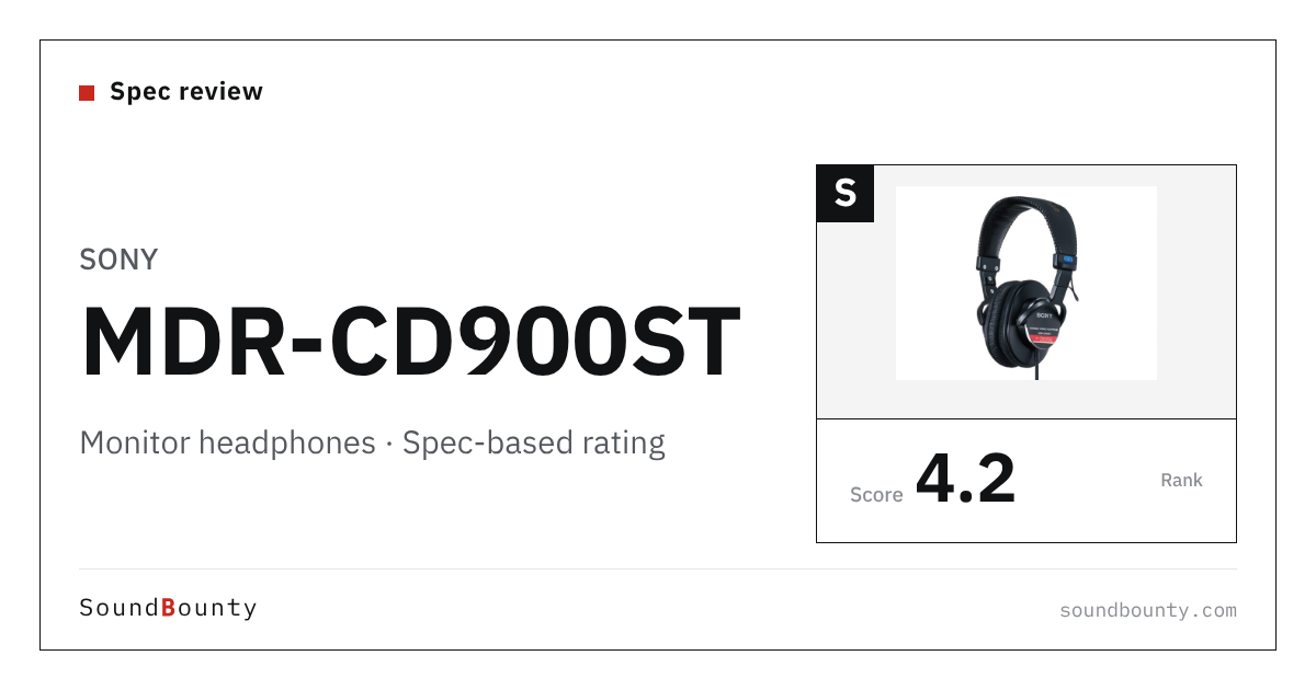 Sony MDR-CD900ST monitor headphones: features and spec-based rating