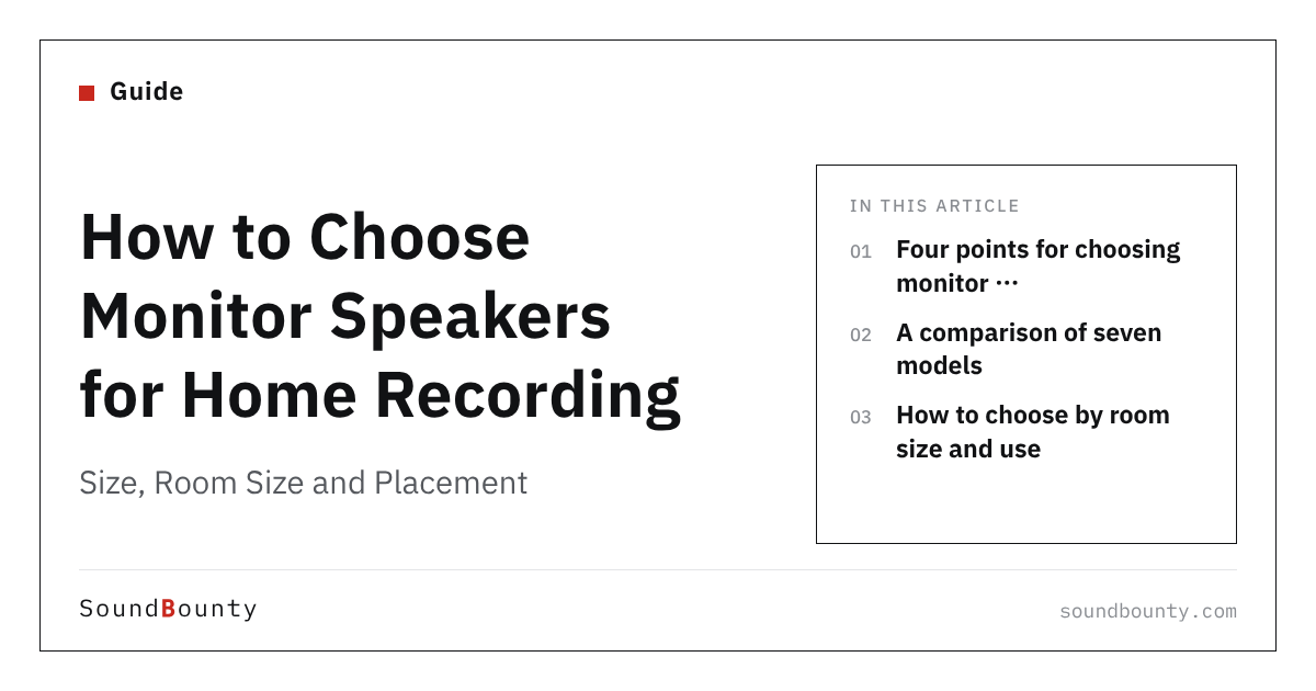 How to Choose Monitor Speakers for Home Recording: Size, Room Size and Placement