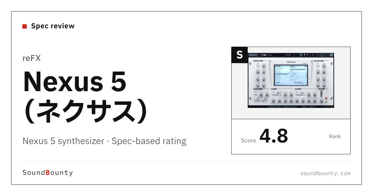 reFX Nexus 5 synthesizer: features and spec-based rating