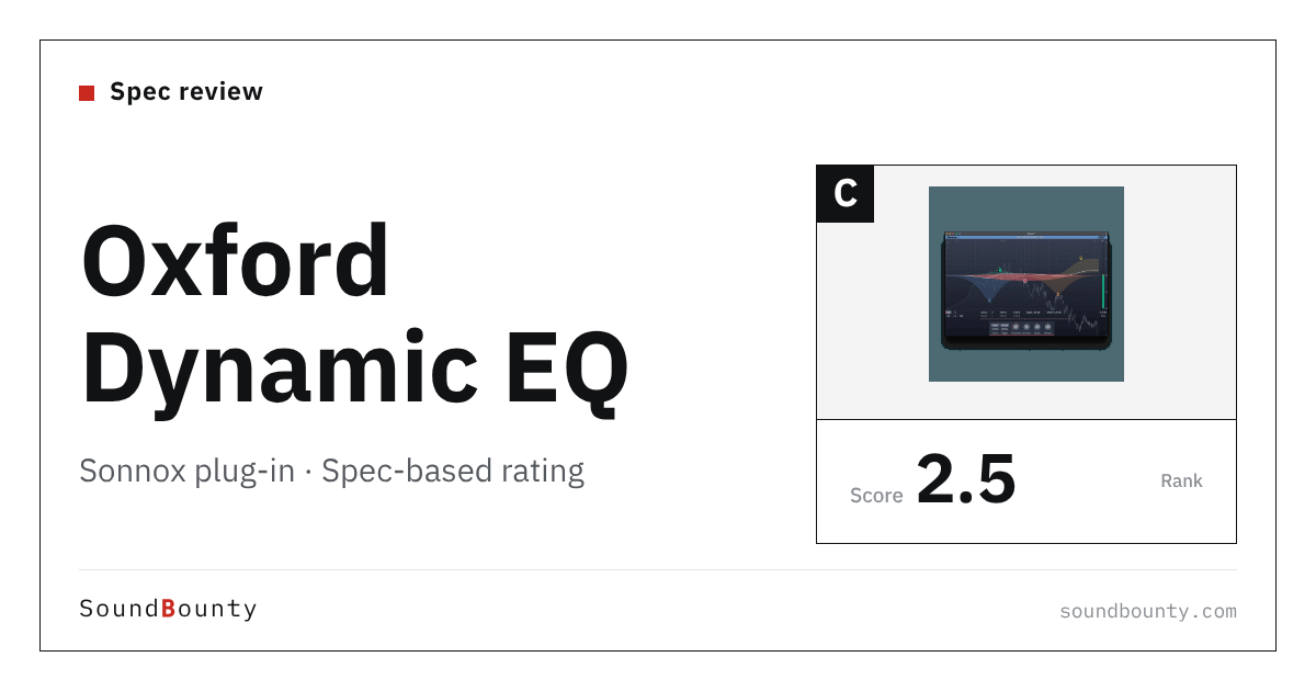 Sonnox Oxford Dynamic EQ plug-in: features and spec-based rating