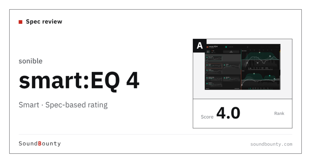 sonible smart:EQ 4 plug-in: features and spec-based rating