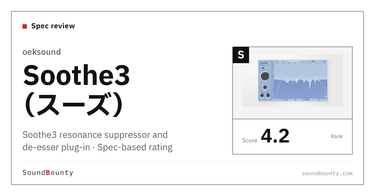 oeksound Soothe3 resonance suppressor and de-esser plug-in: features and spec-based rating