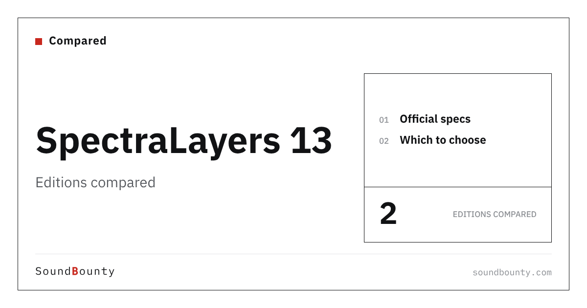 SpectraLayers 13 Editions Compared: Elements or Pro?