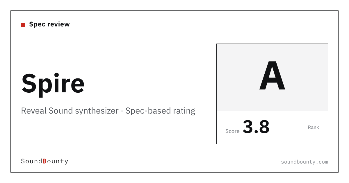 Reveal Sound Spire synthesizer: features and spec-based rating