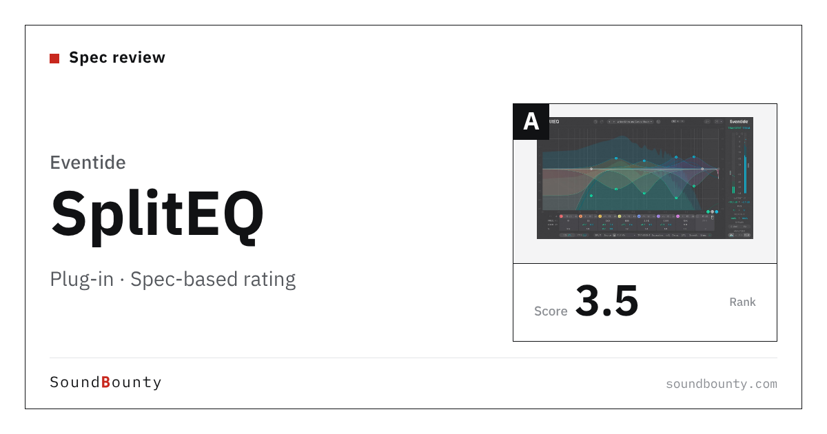 Eventide SplitEQ plug-in: features and spec-based rating