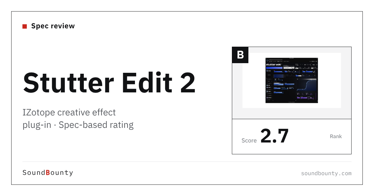 iZotope Stutter Edit 2 creative effect plug-in: features and spec-based rating
