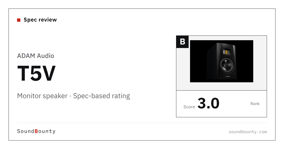 ADAM Audio T5V monitor speaker: features and spec-based rating