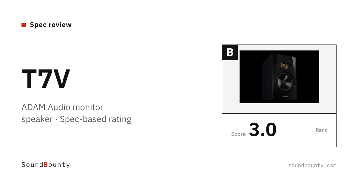 ADAM Audio T7V monitor speaker: features and spec-based rating