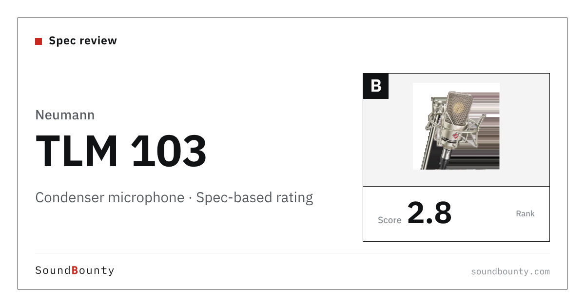 Neumann TLM 103 condenser microphone: features and spec-based rating